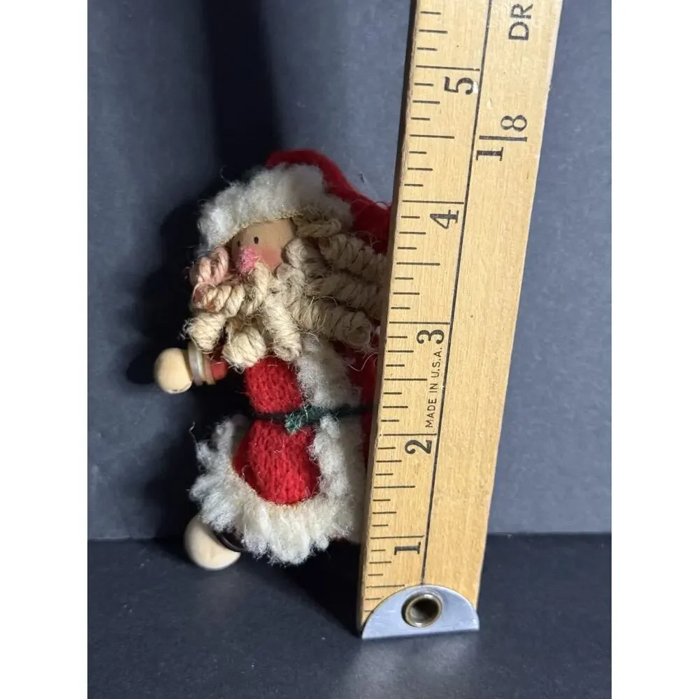 Vintage Santa Christmas Ornament Spool Button Rustic Farmhouse 4” Magnet
